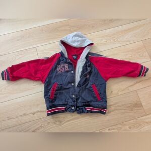 OshKosh B'gosh Red and Grey Kids Varsity Jacket 3T